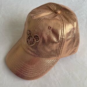 ✨Disney Shimmering Rose Gold Hat with Iconic Ears✨